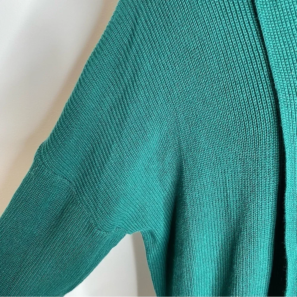BP Teal Open Front Curved Hem Cardigan Sweater